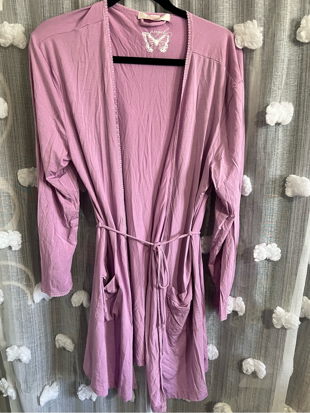 Victoria secret Angel Butterfly Lavender Tie-Waist robe